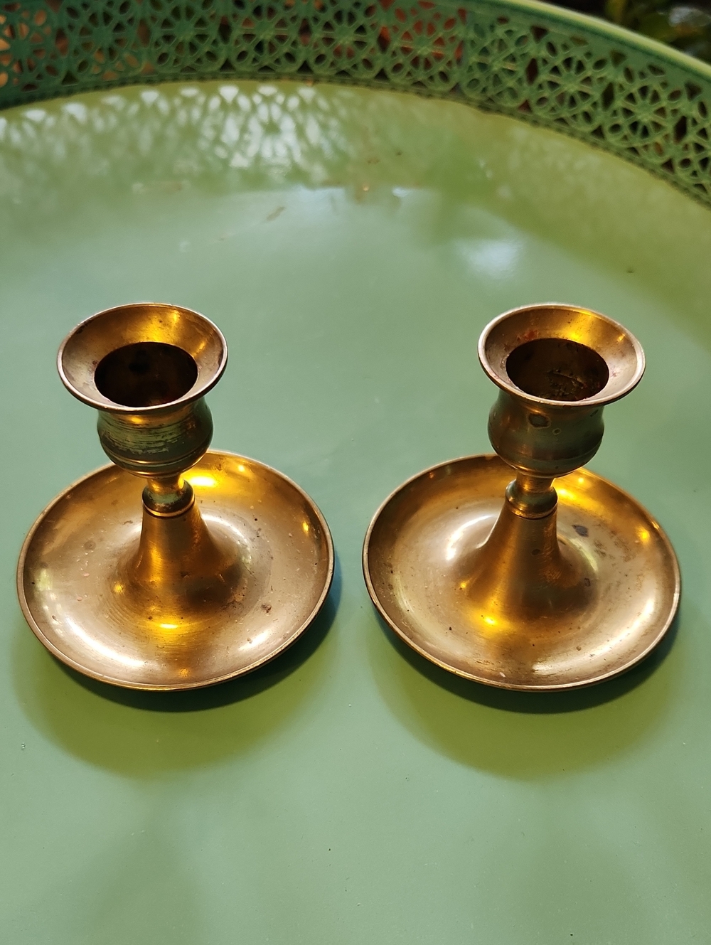Brass Candlestick Holders Set Of 2 Vintage Home Decor Mcm Mid Century Modern